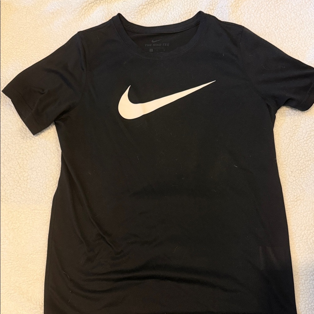 Nike Black Tee with White Swoosh Logo